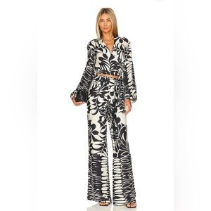 Alexis Bow Pant Black Floral- Medium NEW With Tags!